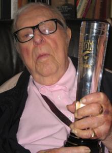 Ray Bradbury holding award